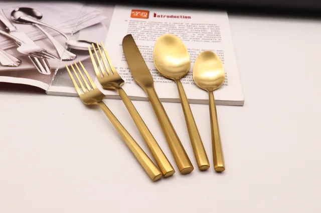 Golden stainless steel cutlery