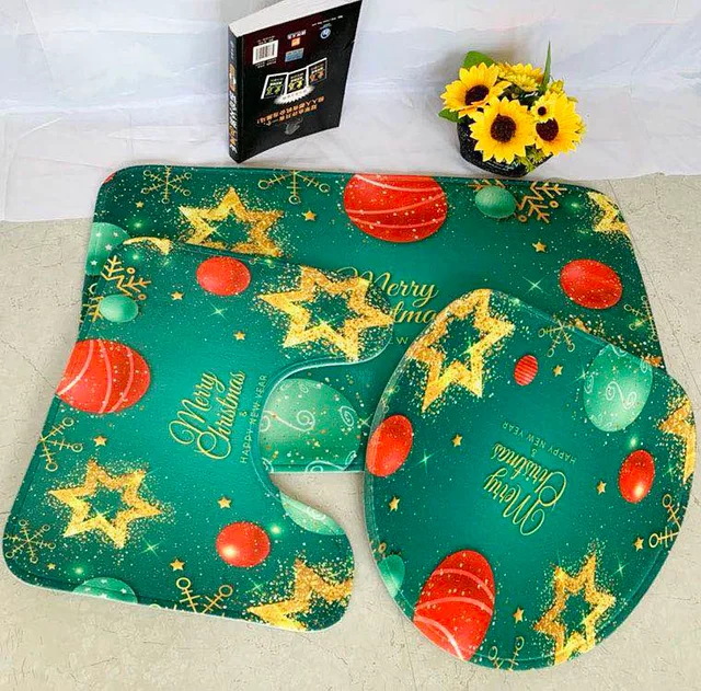 Micro soft printing bathroom mat set
