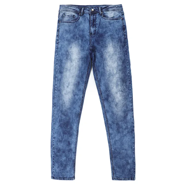 Bleach wash men skinny jeans trousers G2085
