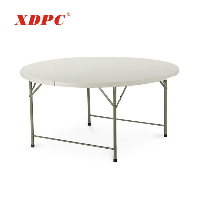 Wholesale 10 people 60 round space saving white large plastic used banquet hall wedding folding dining tables