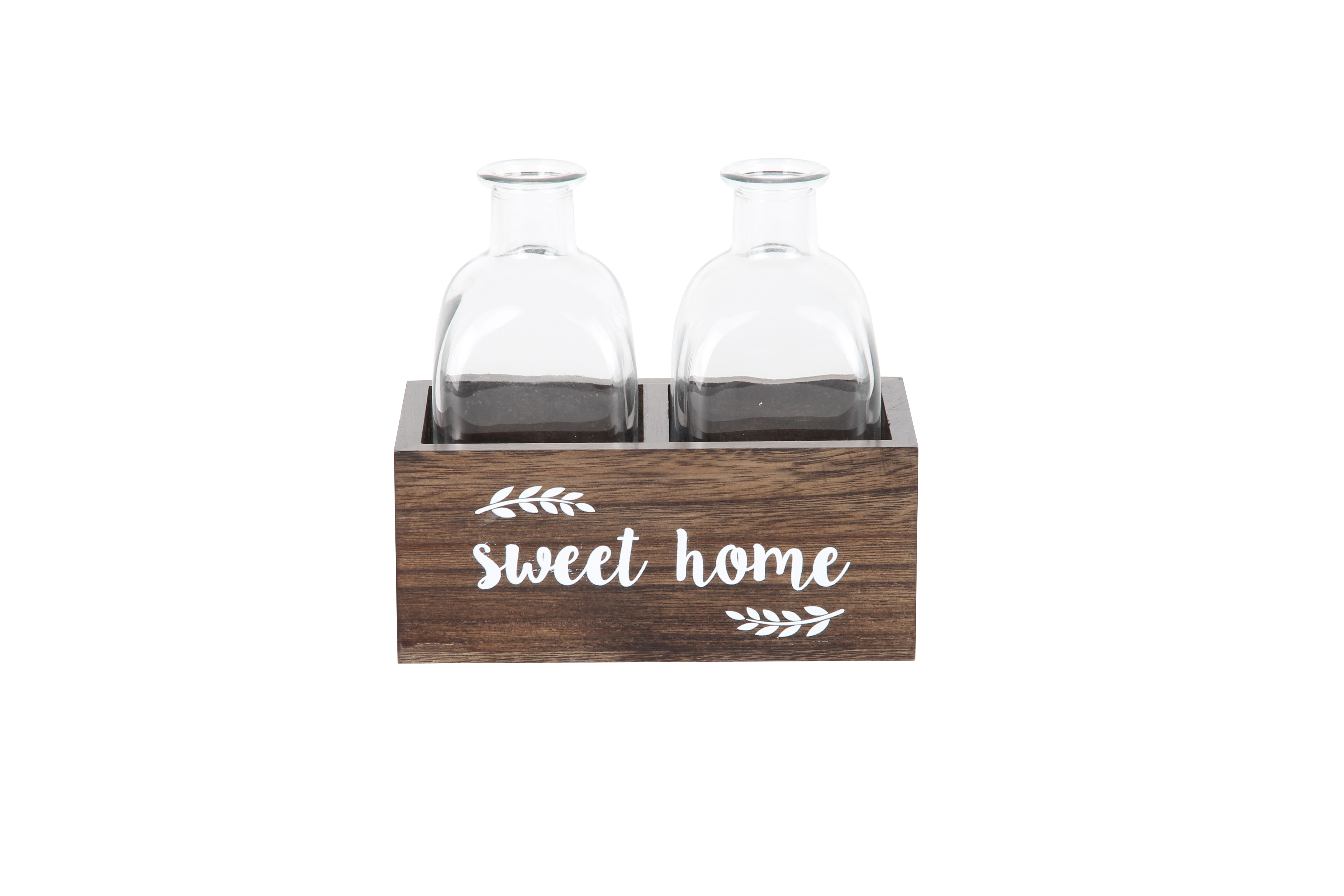 Jar vase with wood box