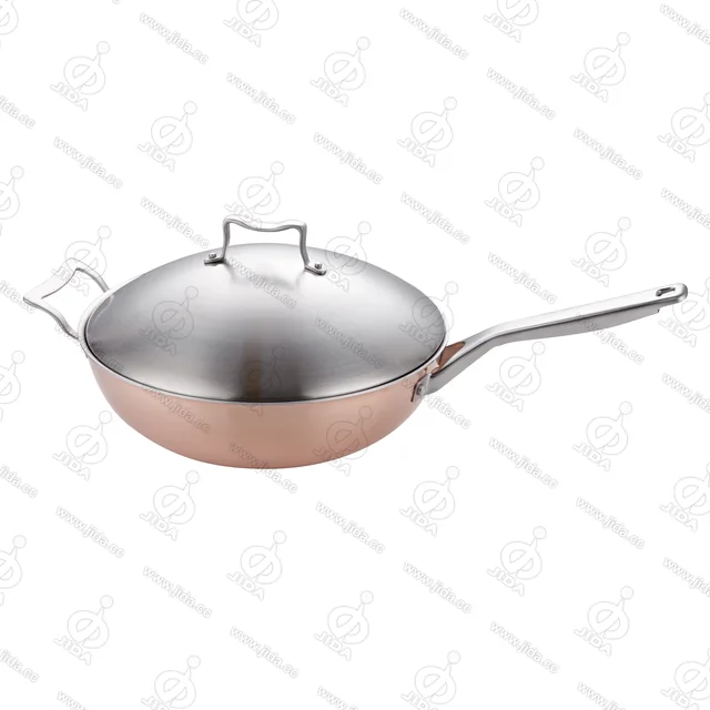 3 layers stainless steel copper wok