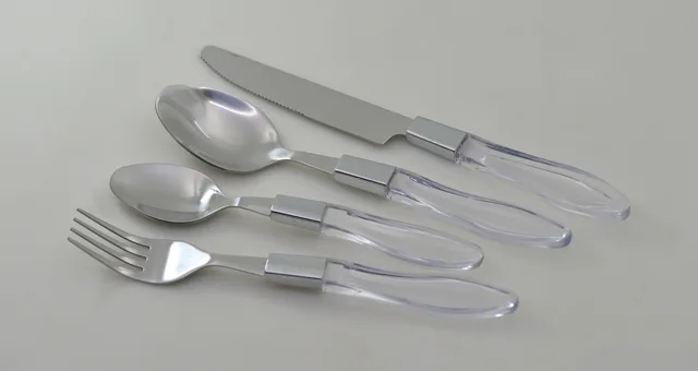 Transparent plastic handle S.S cutlery