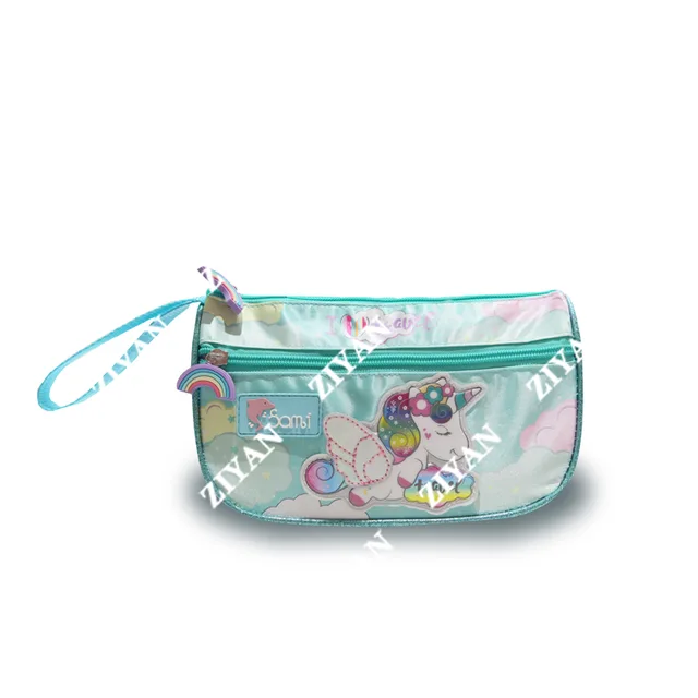 2020 High Quality Unicorn Pattern Pencil Case Student Pencil Bag With Wing