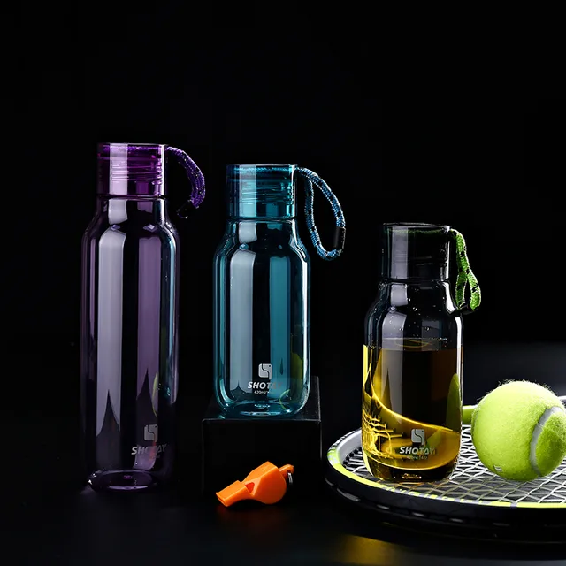 Shotay hot selling plastic water bottle lady bottle 420ml/670ml student bottle travel bottle with strap