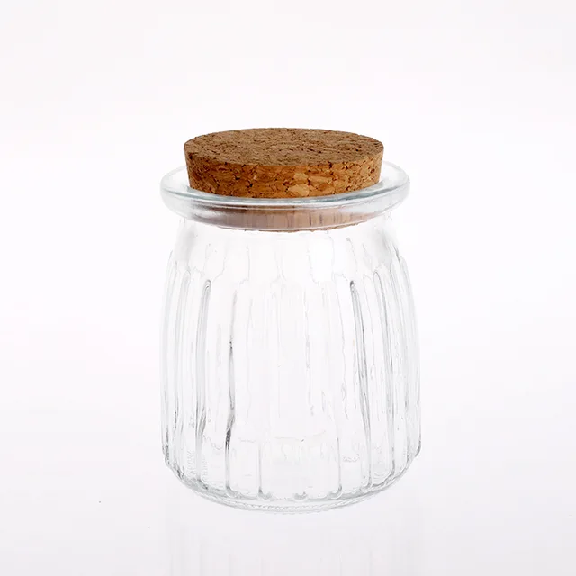 Glass canister with cork lid
