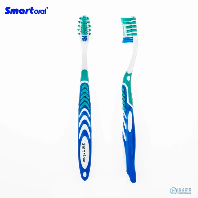 3 Component Toothbrush with Tongue Cleaner/outrubber/massaging handle