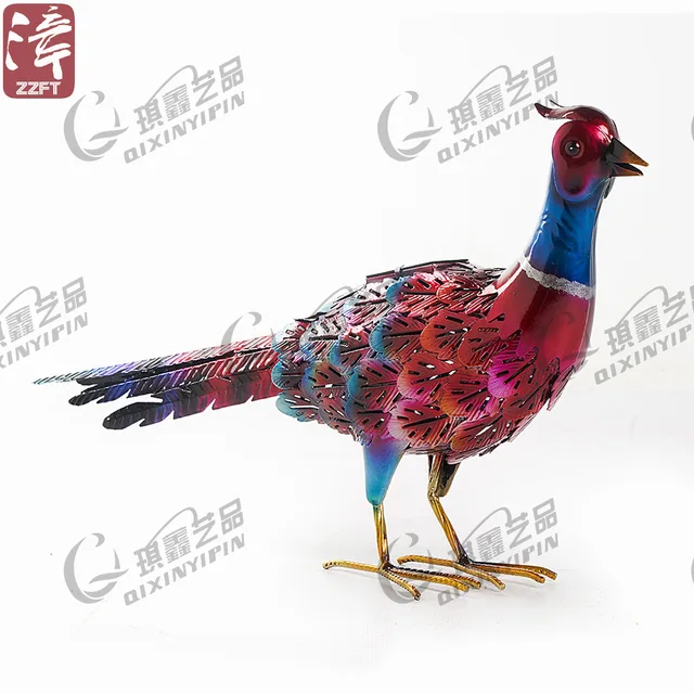 Metal Solar Pheasant Statue