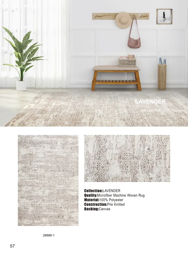 Microfiber Knitted machine woven Rug