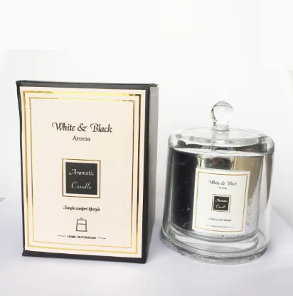 Unique candle jar domed wedding cloche luxury glass candle bell jar holder with glass lid for wholesale