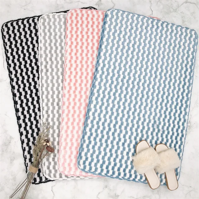 Customized anti slip memory foam cotton inner core door bath mat