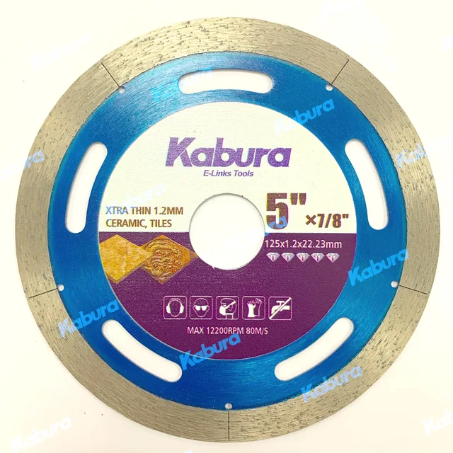 Thin kerf ceramic diaomond blade with laser cuts