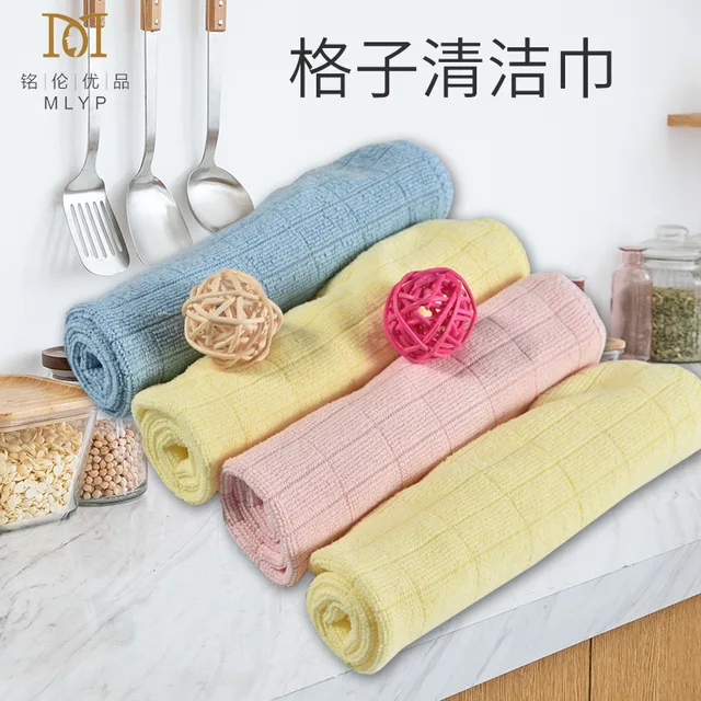 Microfiber weft knitting plaid cloth