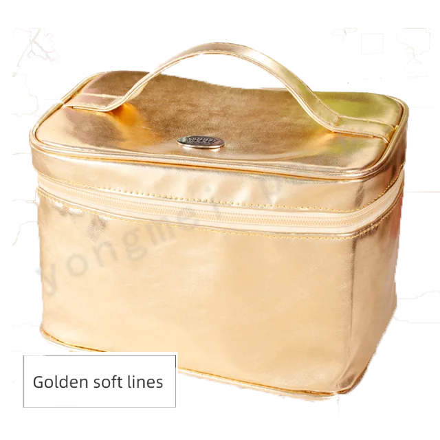 Large capacity portable waterproof leather cosmetic bag washing bag storage bag