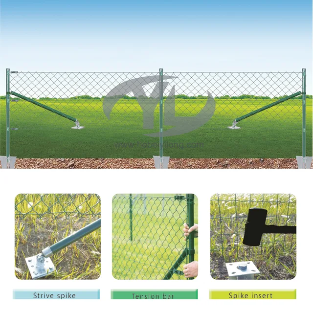 Chain Link Fence Set Round Post Set With Spike