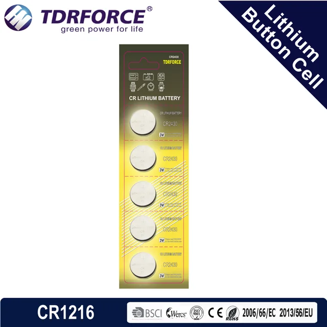 3V Lithium battery Coin Battery CR2430 button cells 5pcs/card