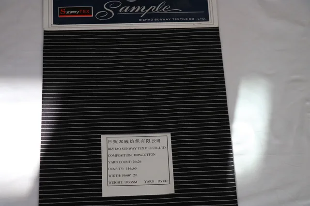 100%cotton Twill 180gsm Stripe Yarn Dyed
