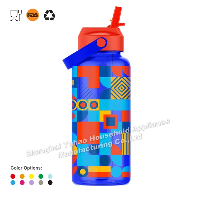 960ml Tritan Infuel Straw Plastic Water Bottle