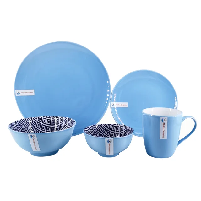 Hot selling pad printing with glazed porcelain dinner set with