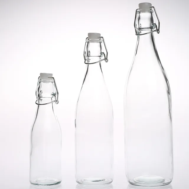 Clip top glass bottle oil bottle