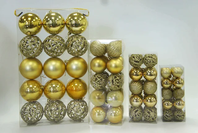 Gold hollowed-out package Christmas ball