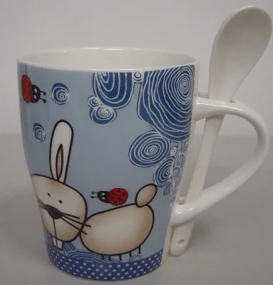 New Bone China Mug With Spoon