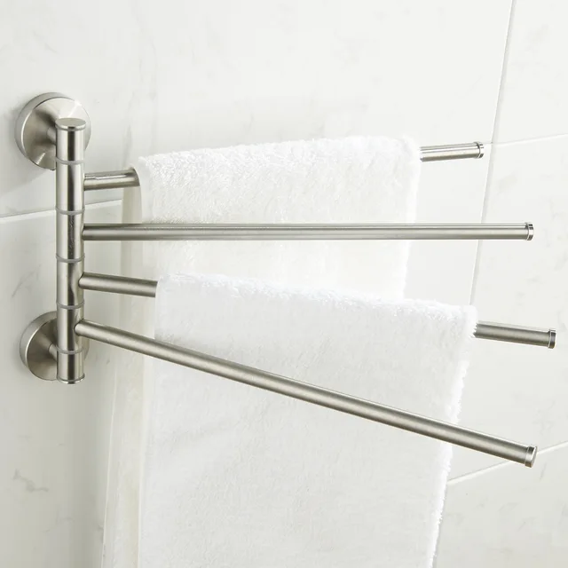 4 bars Towel Racks Bathroom brushed nickel stainless steel swivel Towel Bar