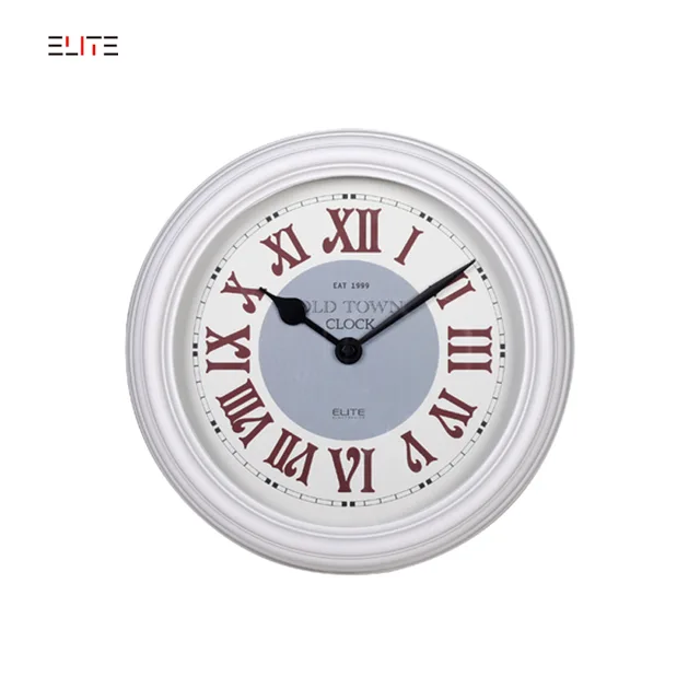 Plastic wall clock with case in elegant profile