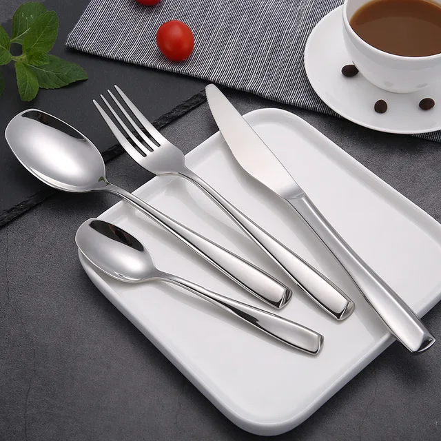 Luxury stainless steel cutlery heavy cutlery spoon fork knife flatware set