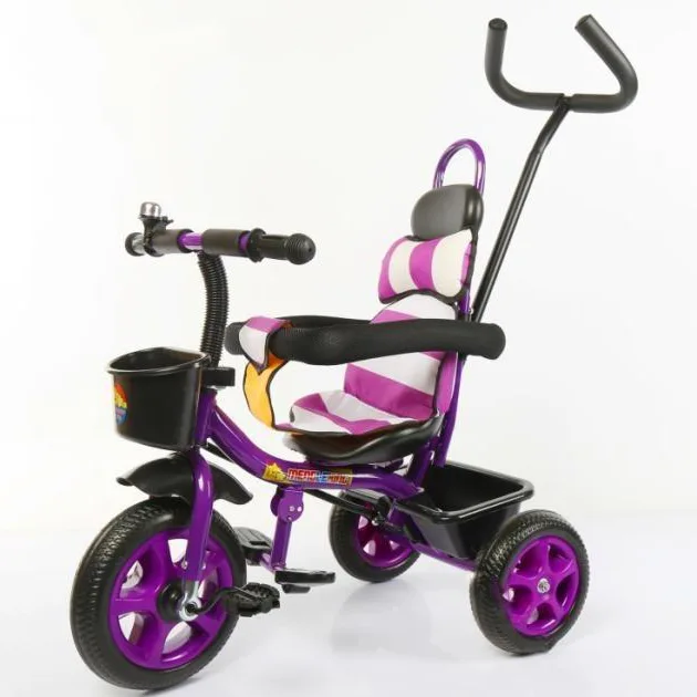 Children tricycle baby stroller four in one with push bar