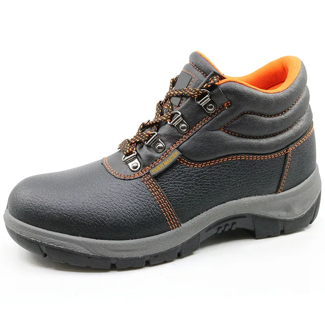 Anti slip steel toe puncture resistant cheap leather safety shoes