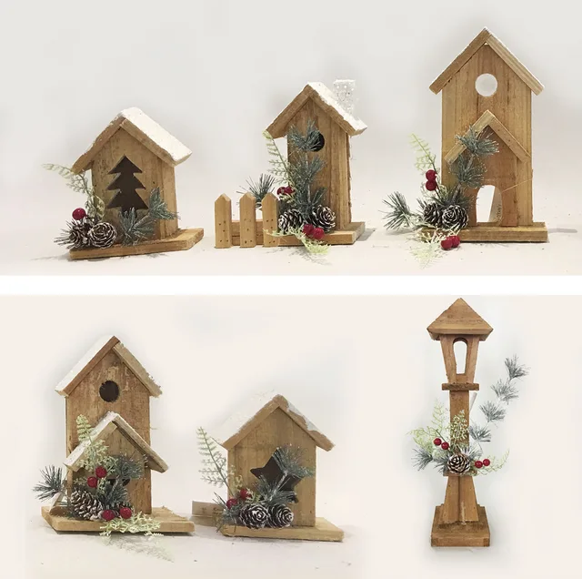 Christmas wooden house decor