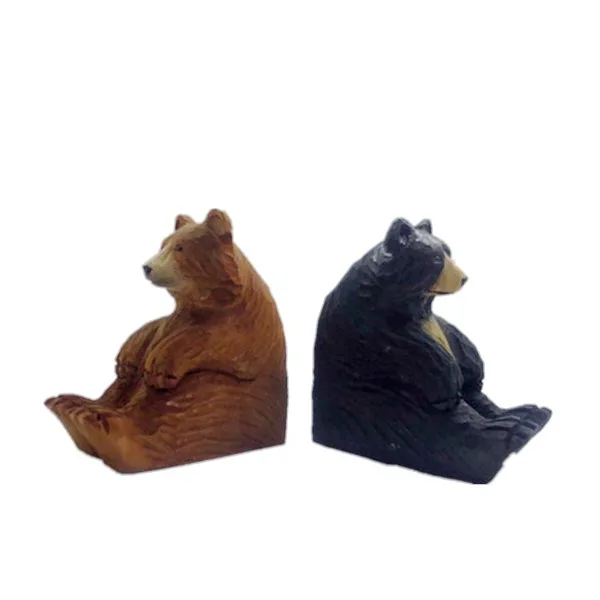 Custom creative natural wooden bookends Bear Wooden Craft Bookend