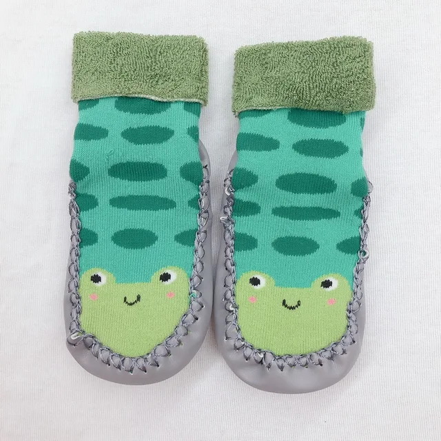 Baby boys acquard full terry inside hoem socks with PU sole