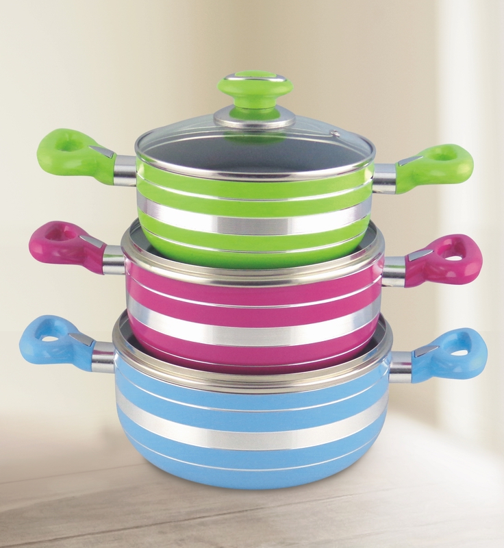 3pcs Set Saucepot With Glass Lid