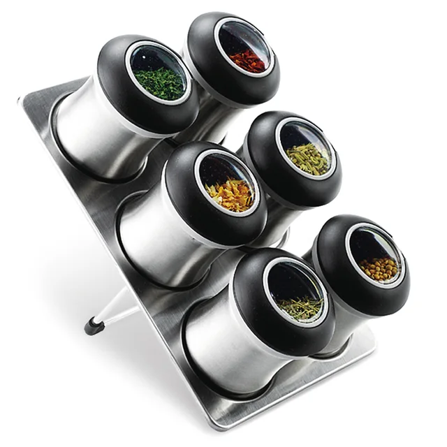 Sinoglass 6 Jars Spice Rack Set