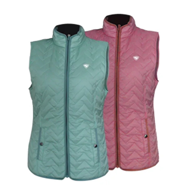 Soft Nylon Fabric Padded Vest For Lady With Wave Quilted Stitches