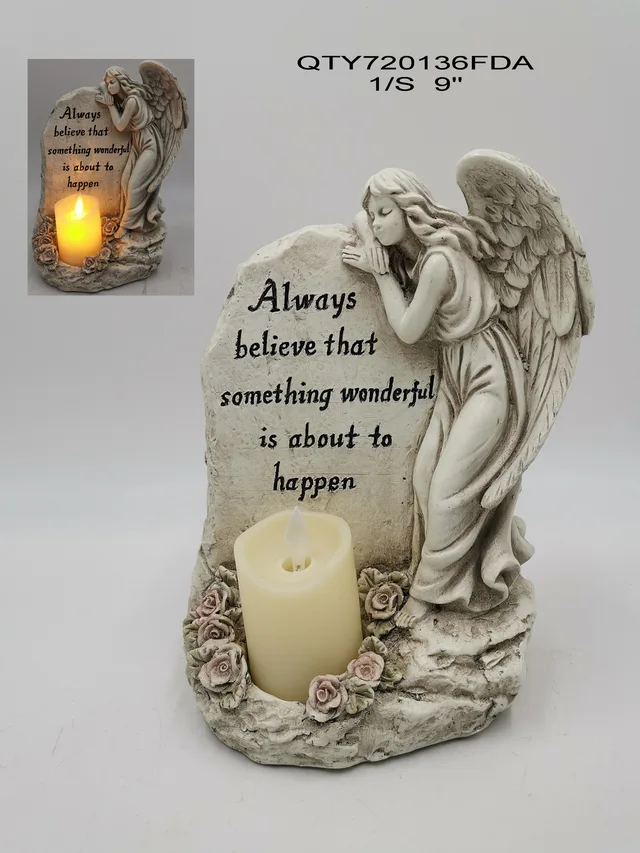Garden decorations the cemetery Angel with LED candle