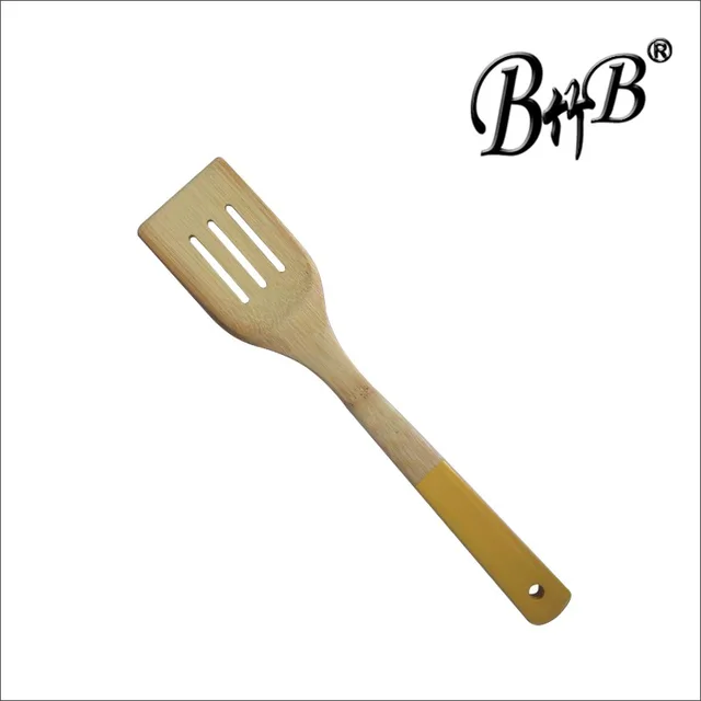 Bamboo spatula with color handle