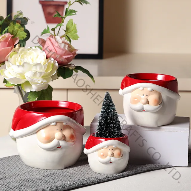 Christmas Santa with dolomite material planter