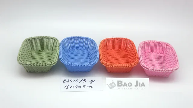 Colorful plastic wicker basket