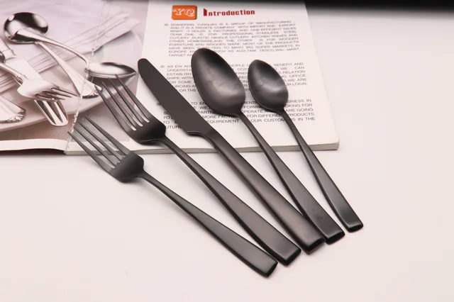 Black stainless steel cutlery