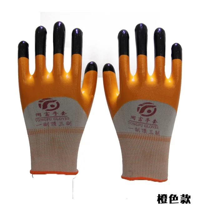 Double dipped nitrile coated gloves for garden