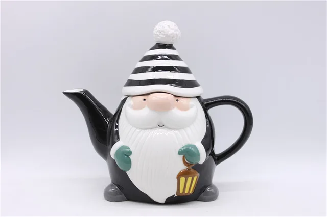 Ceramic Gnome Tea Pot, Hand-painted Christmas Tea Pot