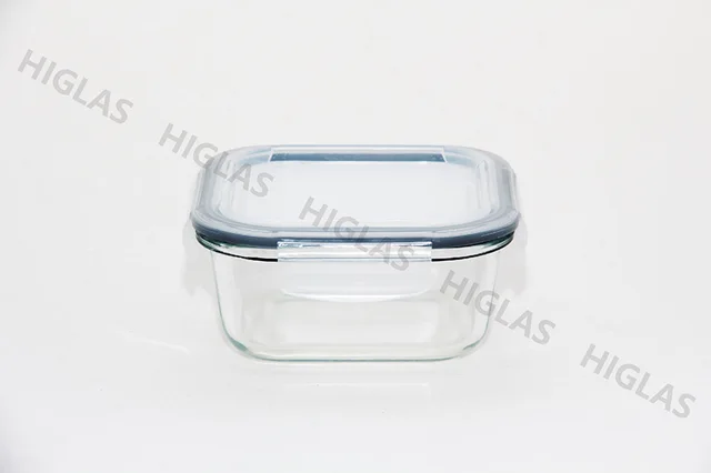 1.1l/0.75l/0.45l/0.3l Square Borosilicate Glass Food Container With Matt Pp Lid