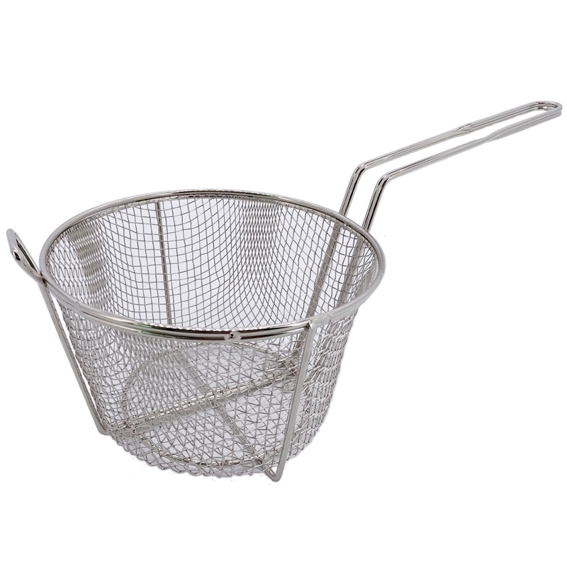 Round iron fry basket