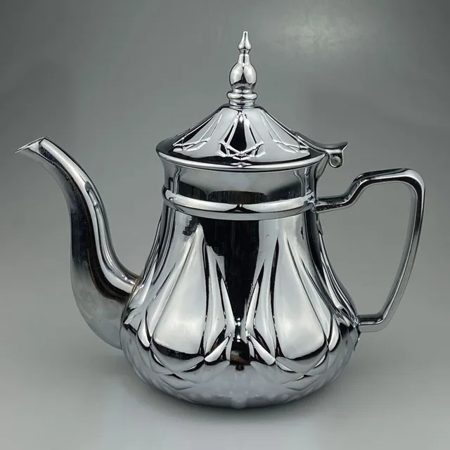High quality Stainless steel Moroccan Coffee pot Metal Arabic Tea pot Chrome plated Gold Plated
