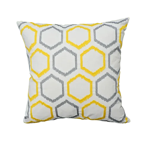 Canvas embroidered cushion