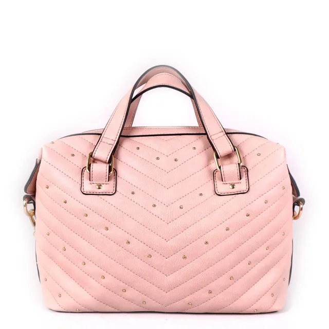 Pale pink quiltting pin-cushion duffle bag