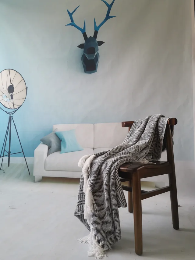 Chenille fringe throw